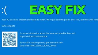 How To Fix INACCESSIBLE BOOT DEVICE on Windows 11 amp 10 [upl. by Mani]