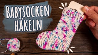 Die einfachsten Socken der Welt Babysocken häkeln ohne Ferse [upl. by Luby]