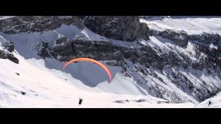 Paraglider at Plaine Morte meteosuisse weather station Crans Montana [upl. by Fasa]