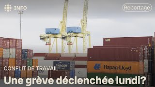 Port de Montréal  les débardeurs possiblement en grève pour 72 heures [upl. by Yentirb]