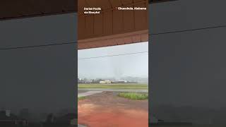 Debris Flies as Tornado Swirls Close to Alabama Homes [upl. by Ivanah727]