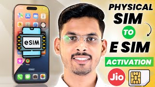 Jio Esim Activation  Jio Physical Sim To Esim  How To Convert Physical Sim To Esim Jio  iPhone [upl. by Dougall]