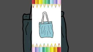 How to draw a shopper drawing colouring art and craft for kids kids art hub [upl. by Schenck242]