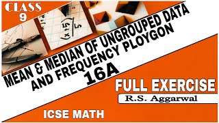 Mean amp Median Of Ungrouped Data And Frequency PolygonClass 9th Math Full Exercise 16A  ICSE MATH [upl. by Demahom]