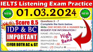 IELTS LISTENING PRACTICE TEST 2024 WITH ANSWERS  01032024 [upl. by Kendre]