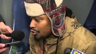 Marshawn Lynch Exclusive Interview at Media Day at the NFL Super Bowl [upl. by Meedan]