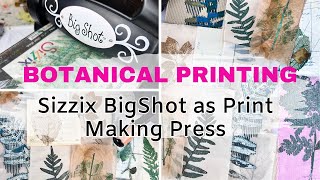 Sizzix Big Shot as a Printmaking Press  Botanical Printing for art journals and junk journals [upl. by Etteiram948]