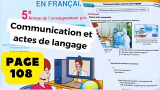 Pour communiquer en Français 5 année Communication et actes de langage page 108  Dialogue 1 unité 4 [upl. by Sharity]