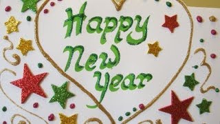 How To Make Handmade Cards  New Year Card [upl. by Einnad]