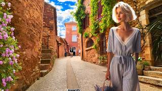 Roussillon The Most Beautiful Villages in France in the Stunning Landscape  4K walking tour [upl. by Adan]