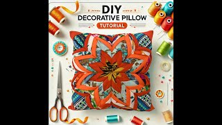 How to sew a square pillowcase with a hidden zipper and colored fabrics [upl. by Meridith]