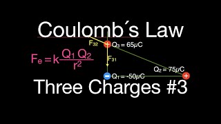 Coulombs Law 7 of 7 Force on Three Charges Arranged in a Right Triangle [upl. by Meggs]