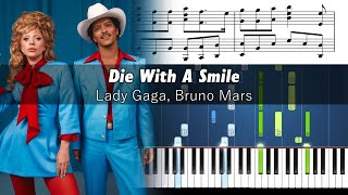 Lady Gaga amp Bruno Mars  Die With A Smile  Piano Tutorial with Sheet Music [upl. by Gnilrad]