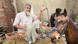 How A Old Man Made Incredible Leather Horse Headstall on Road Side [upl. by Ibmab]