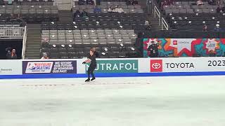 Ilia Malinin quad axel 4A US Nationals practice Jan 28 2023 [upl. by Yadsendew857]