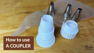 How to use a piping bag with a coupler  How to use Wilton coupler  How to use a coupler 1M tip [upl. by Anayek715]