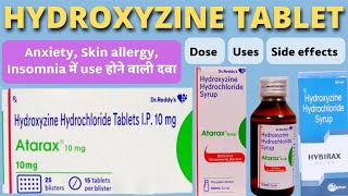 Hydroxyzine tablet in hindi  Allergy anxiety Insomnia में use होने वाली medicine  Atarax tablet [upl. by Alisander]