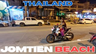 Night Exploring Jomtien in PATTAYA Thailand  Beach Restaurants Hotels Bars [upl. by Aryamoy]