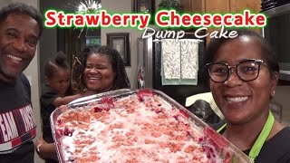 Strawberry Cheesecake Dump Cake🍓  Crumble Topping WGlaze  DumpCakeMarathon [upl. by Wendall69]