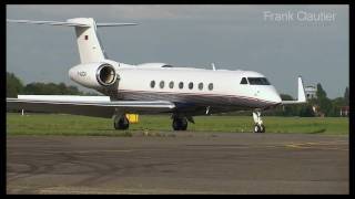 Antwerp airport landing Gulfstream 5 DADCA [upl. by Malonis]