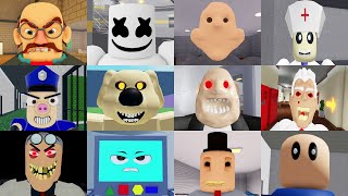 Scary Obby Games  Escape School ObbyMarshmallow BarryBob DentistMr Wheelys ToyStoreMr Doom [upl. by Ahseena]