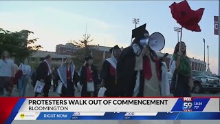 Graduating proPalestinian protesters walk out of IU Bloomington commencement [upl. by Hertha]