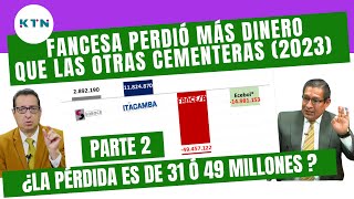 FANCESA PERDIÓ MUCHO MAS QUE LAS OTRAS CEMENTERAS SE INFORMÓ 31 PERO AL FINAL SERAN 49 MILLONES [upl. by Eirod552]