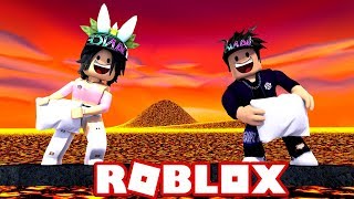 PILLOW FIGHTING OVER LAVA GETS INTENSE ROBLOX [upl. by Takken]