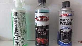 Waterless car wash shootout Chemicals Guys Adams polishes and Amsoil [upl. by Eseer]