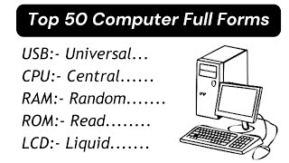 50 Computer Full Forms  Computer Related Most Important Full Forms [upl. by Anaeg706]