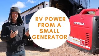 How to power RV with a Portable Generator  Full Hookup Process [upl. by Salomie]