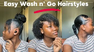 Simple Hairstyles for Wash and Go [upl. by Ahtnams]