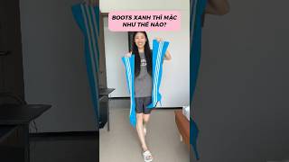 ĐÔI BOOTS MÀU XANH 🤔 makeup beauty fashion stylish [upl. by Hildy]