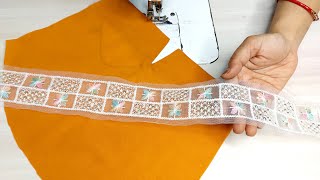 New Sleeves Design  How to Make Designer Sleeves  Easy Trick For Beginners Sewing Tutorial [upl. by Faustina]