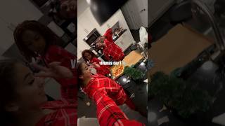 vlogmas day 1 GIRLS NIGHT IN matching pjs gingerbread house decorating ceiling challenge 👀 [upl. by Gabi185]