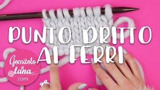 PUNTO DRITTO AI FERRI  tutorial per Principianti spiegato passo a passo lentamente [upl. by Hploda]