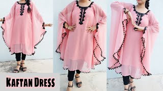 Butterfly Kaftan Dress Design Cutting amp Stitching Very Easy Kaftan Kurti Cutting long kaftan [upl. by Rafaellle]