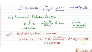 i Givean industrial preparation of a formaldehyde b acetaldehyde and c acetone ii Give [upl. by Acimot]