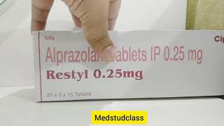 Restyl 025 alprazolam tablet uses side effects complete info [upl. by Nord]