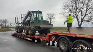 Heavy transport  Schwertransport  Nadměrný náklad  Vyvážecí traktor Timberjack 1110 C [upl. by Airad]