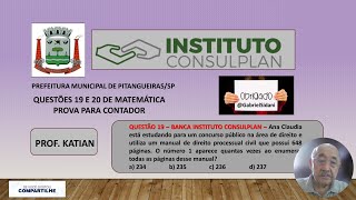 INSTITUTO CONSULPLAN  Prefeitura Municipal de PitangueirasSP  Concurso para Contador [upl. by Eldoria212]