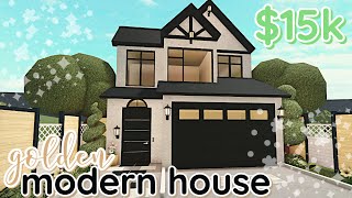 Gold 15k Bloxburg Modern House Build 2 Story WITH VOICE [upl. by Ttenna]