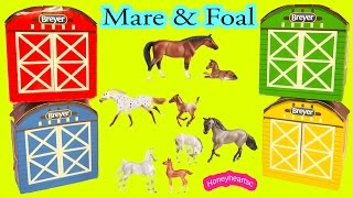 All 4 of Breyer 2016 Stablemates Horse amp Foal Complete Set Mom and Baby  Unboxing Video [upl. by Nnairek]