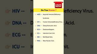 AIDSHIVDNAECGICURBCRNA Full Forms  Important Full Forms [upl. by Strickman]