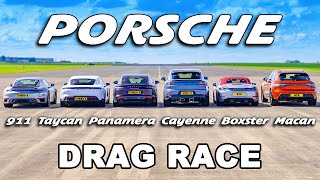 Every Porsche DRAG RACE [upl. by Aihk]