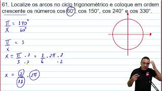 61 RAZÕES TRIGONOMÉTRICAS NA CIRCUNFERÊNCIA  COSSENO [upl. by Hagood]