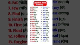 Opposite Word MeaningEnglish speaking practice for beginners english learnenglish [upl. by Nosirb]