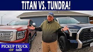 Truck Comparison 2022 Nissan Titan XD vs 2022 Toyota Tundra [upl. by Brinn410]