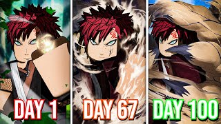 Spending 100 Days as GAARA in Shindo Life  Roblox [upl. by Kast701]