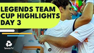 Ferrer Takes On Baghdatis Hewitt Robredo Haas amp Stepanek Play  Legends Team Cup Highlights Day 3 [upl. by Amzu]